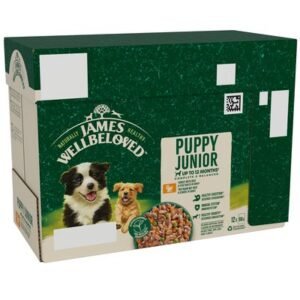 James Wellbeloved Junior Grain-Free Turkey in Gravy 12 Pouches, Hypoallergenic Wet Dog Food for Puppies, Pack of 1 (12x100 g)