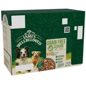 James Wellbeloved Senior Grain Free Turkey in Gravy 10 Pouches, Hypoallergenic Wet Dog Food, Pack of 1 (12 x 100 g)