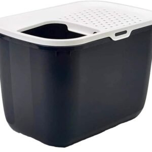 Savic Hop In Litter Box - Anthracite/white