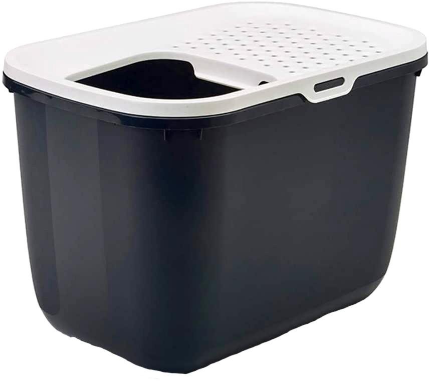 Savic Hop In Litter Box - Anthracite/white
